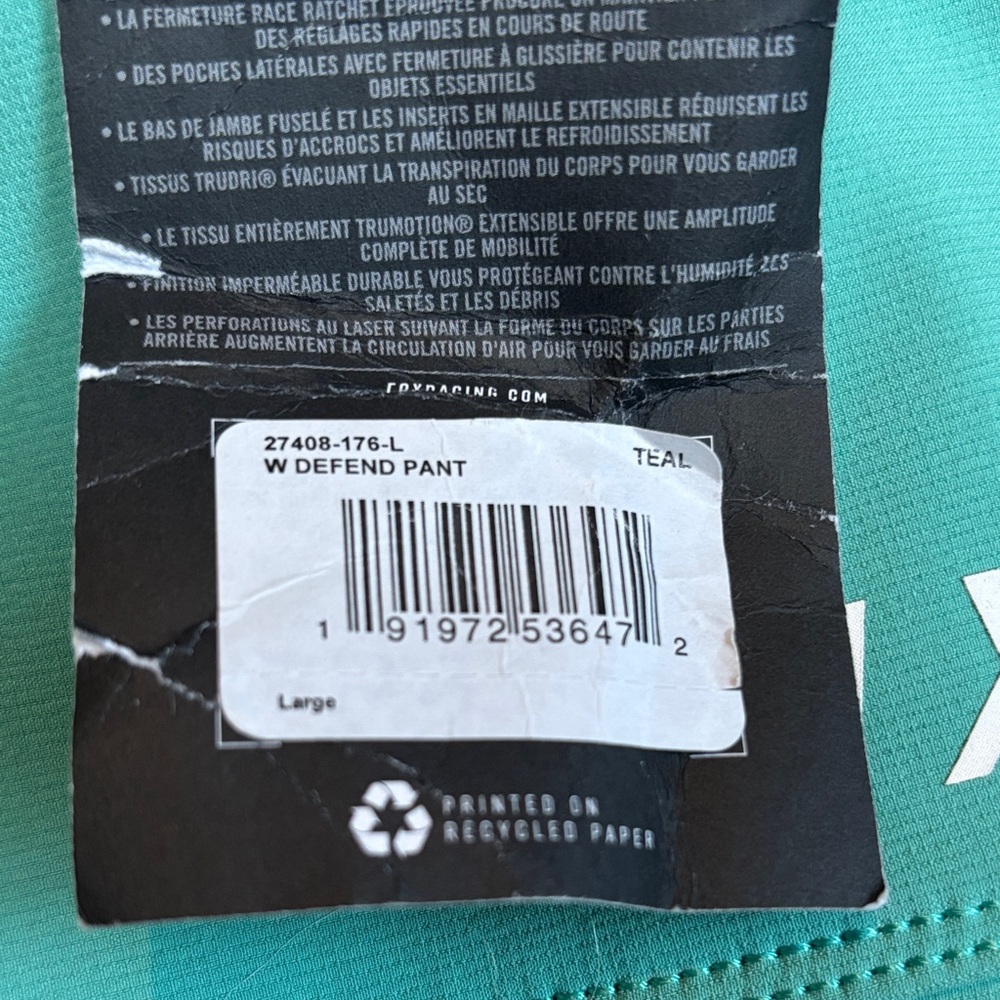 Fox Teal Women's Track Joggers with White Logos - Picture 9 of 9